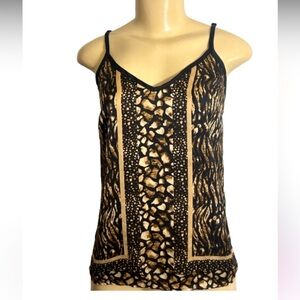 Express cheetah print Black Brown & Tan Camisole Sleeveless  Top size small